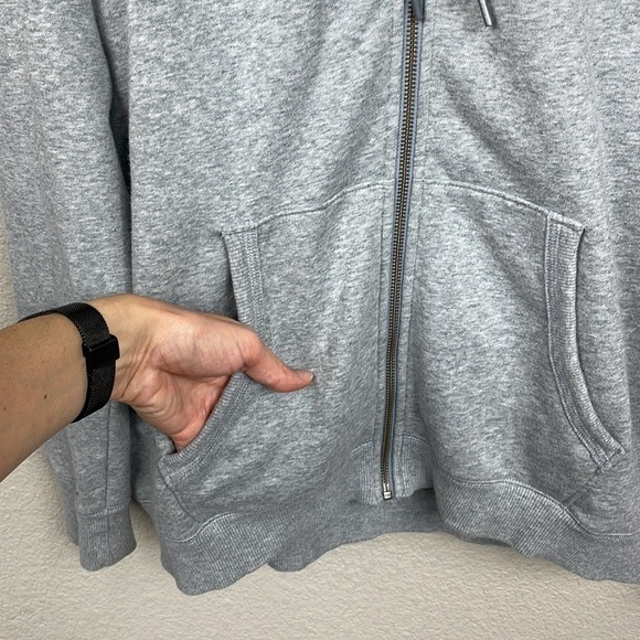 Under Armour Brand Spell Out Hoodie Sweatshirt Full Zip Gray Fleece Lined - Picture 3 of 13